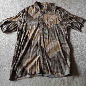 Riscatto Made in Italy Rayon Floral Short Sleeve Button Down Hawaiian Shirt-L